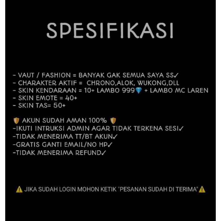 Jual akun free fire murah Shopee Indonesia