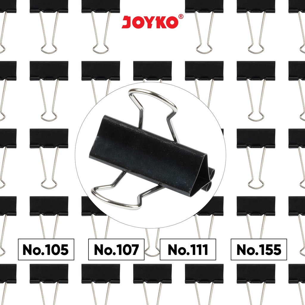 Binder Clip Klip Penjepit Kertas Joyko Black 105 ~ 155