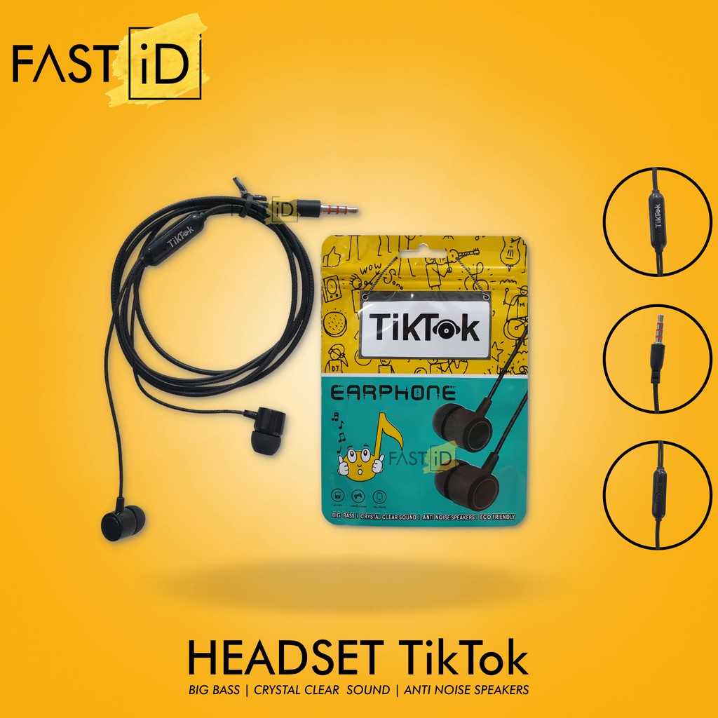 Jual HEADSET TIK TOK TERBARU WITH MIC | EARPHONE TIK TOK | HEADSET
