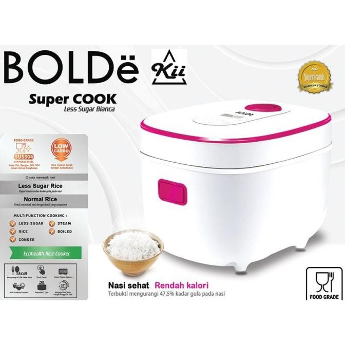 Jual Bolde Super Cook Less Sugar Bianca 2 Liter Rice Cooker Rendah