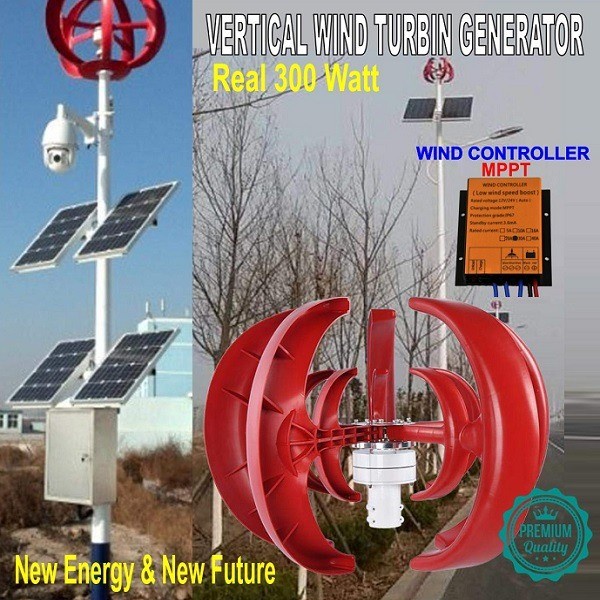 Jual PLTB Generator Wind Turbine Vertical 300W Turbin Angin / Turbin ...