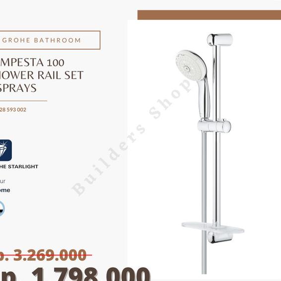 Jual GROHE 28593002 Tempesta 100 Shower Rail Set 4 Sprays (Hand