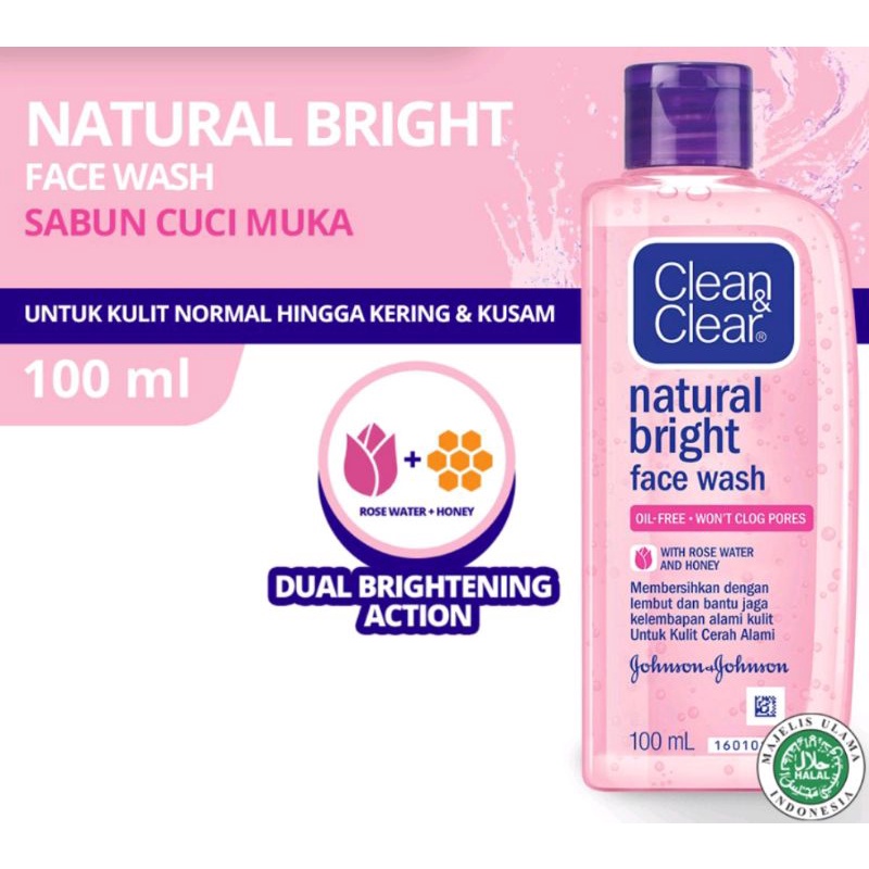 Jual clean and clear natural bright face wash 100 ml | Shopee Indonesia