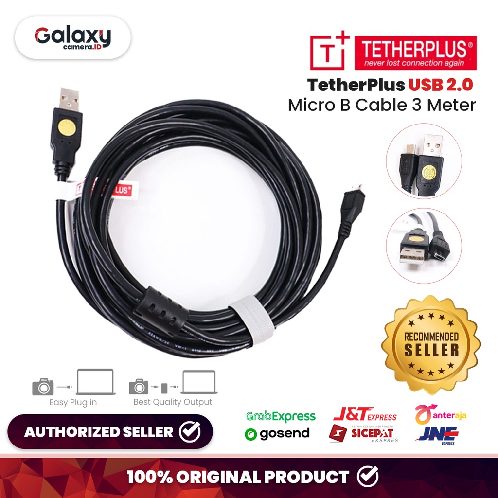Jual TetherPlus USB 2.0 Micro B Cable 3 Meter | Shopee Indonesia