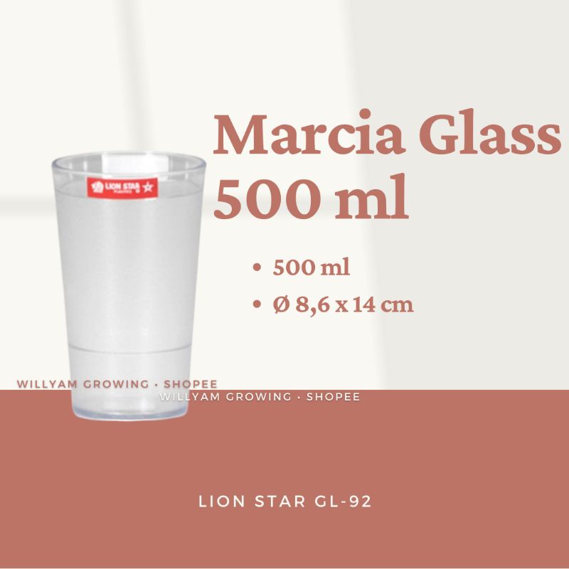 Jual Lion Star Gelas Minum 500 Ml Marcia Glass Gl 92 Shopee Indonesia 3589