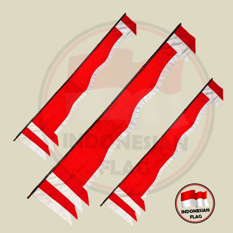 Jual Bender Merah Putih Layur Renda Merah 3,3 meter | Shopee Indonesia
