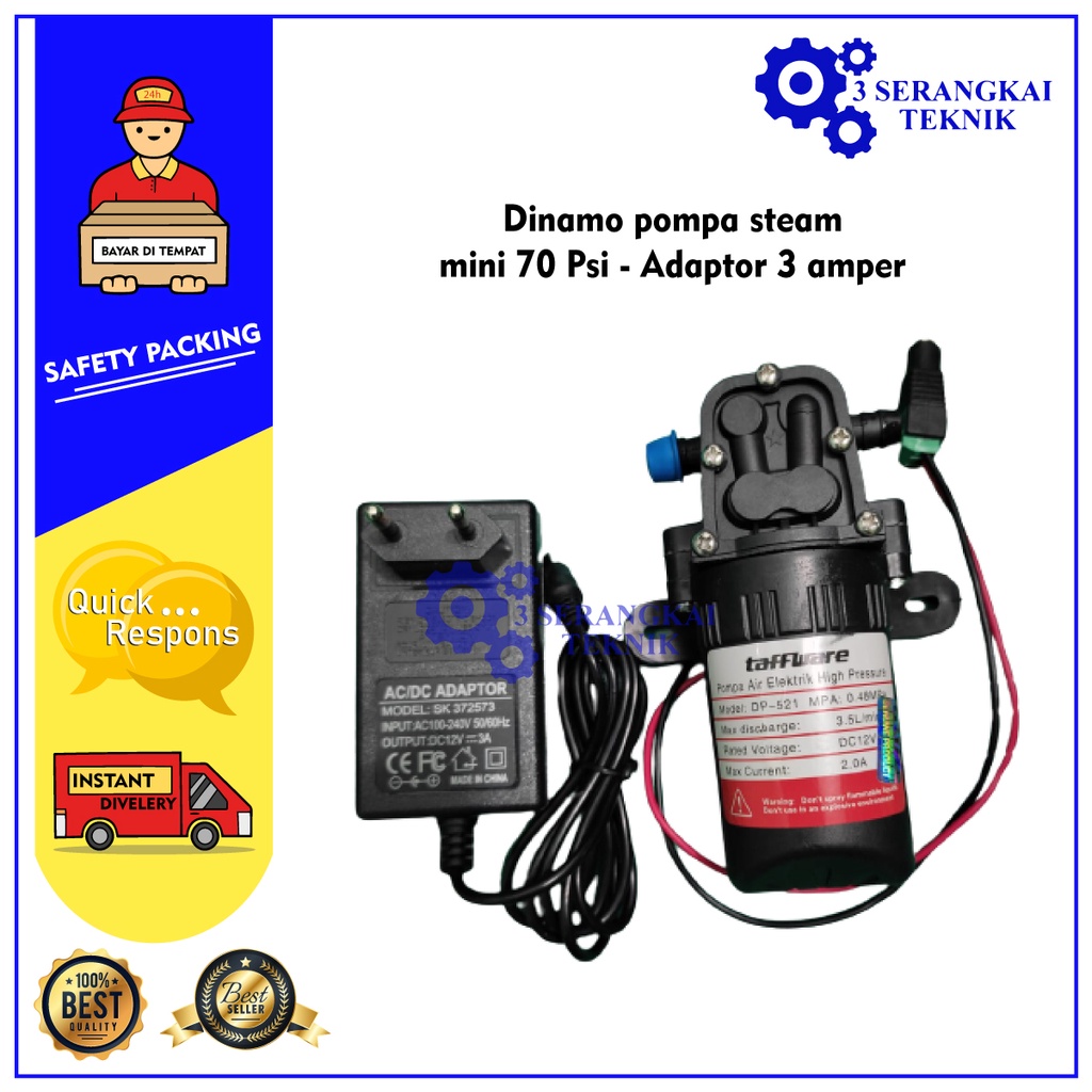 Jual Dinamo pompa steam mini 70 Psi - Adaptor 3 amper | Shopee Indonesia