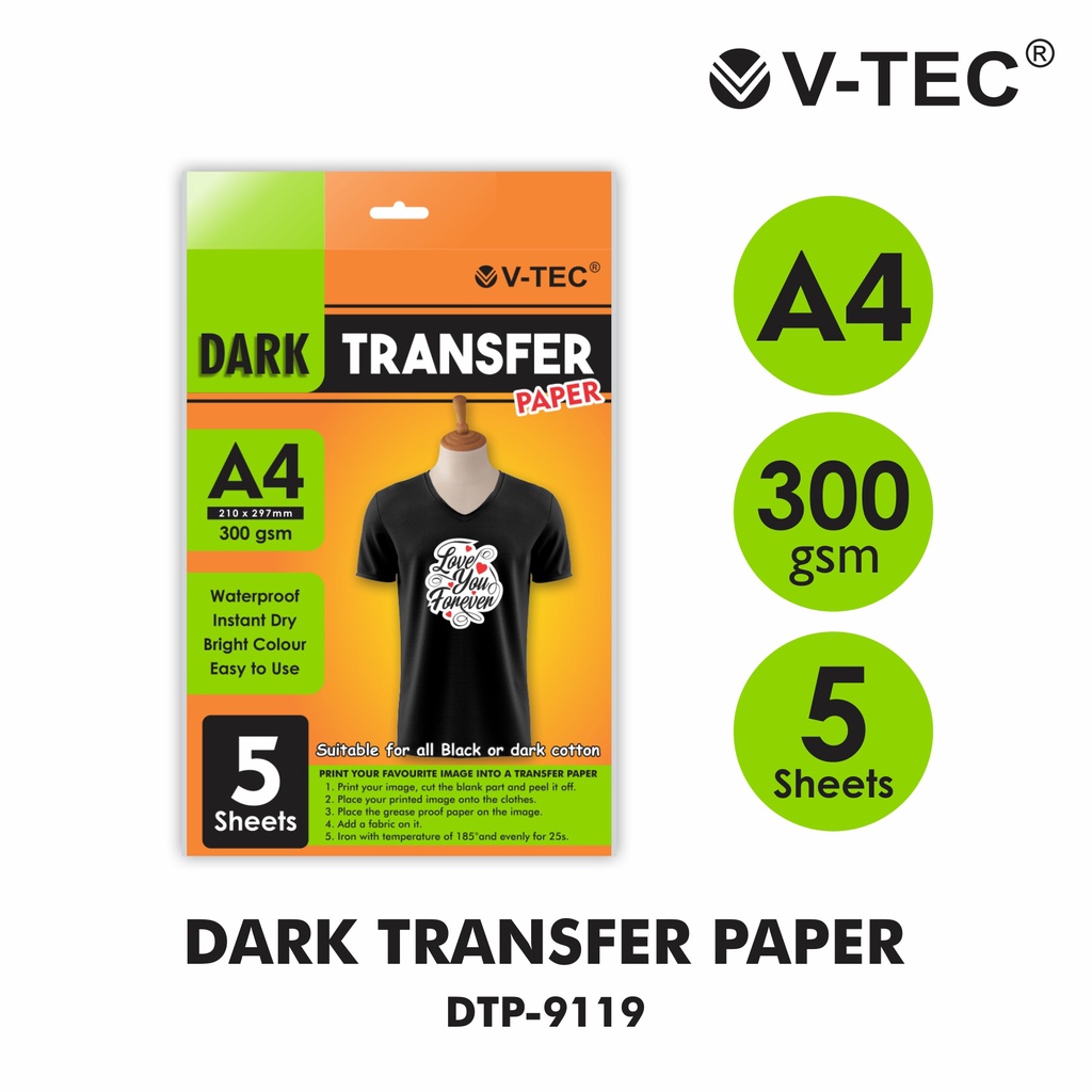 Jual KERTAS TRANSFER PAPER VTEC A4 LIGHT/DARK / KERTAS PRINT/KERTAS SABLON Shopee Indonesia