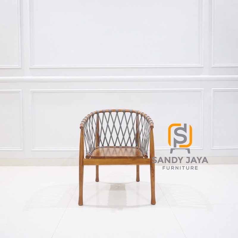 Jual kursi makan cafe anyaman rope grey | Shopee Indonesia