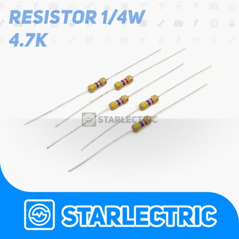 Jual Resistor 4k7 4.7K Ohm Ohm 1/4 W 5% 5pcs/pack | Shopee Indonesia