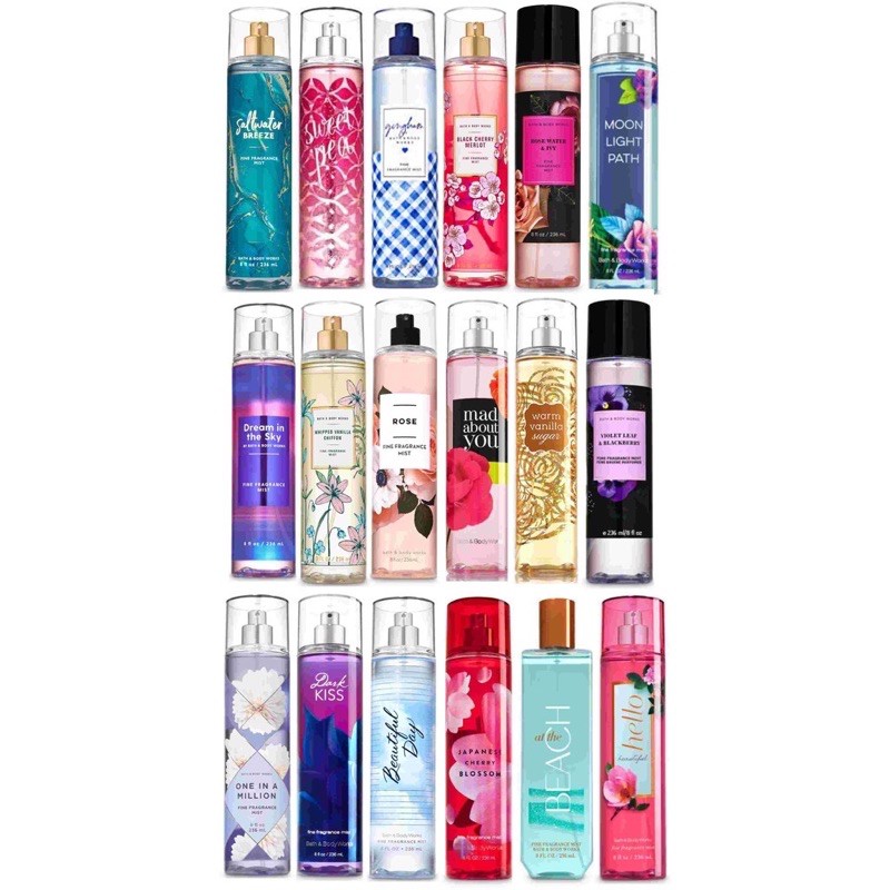 Jual BBW BATH AND BODY WORKS BODY MIST/SHIMMER MIST 236ML (FULL SIZE ...