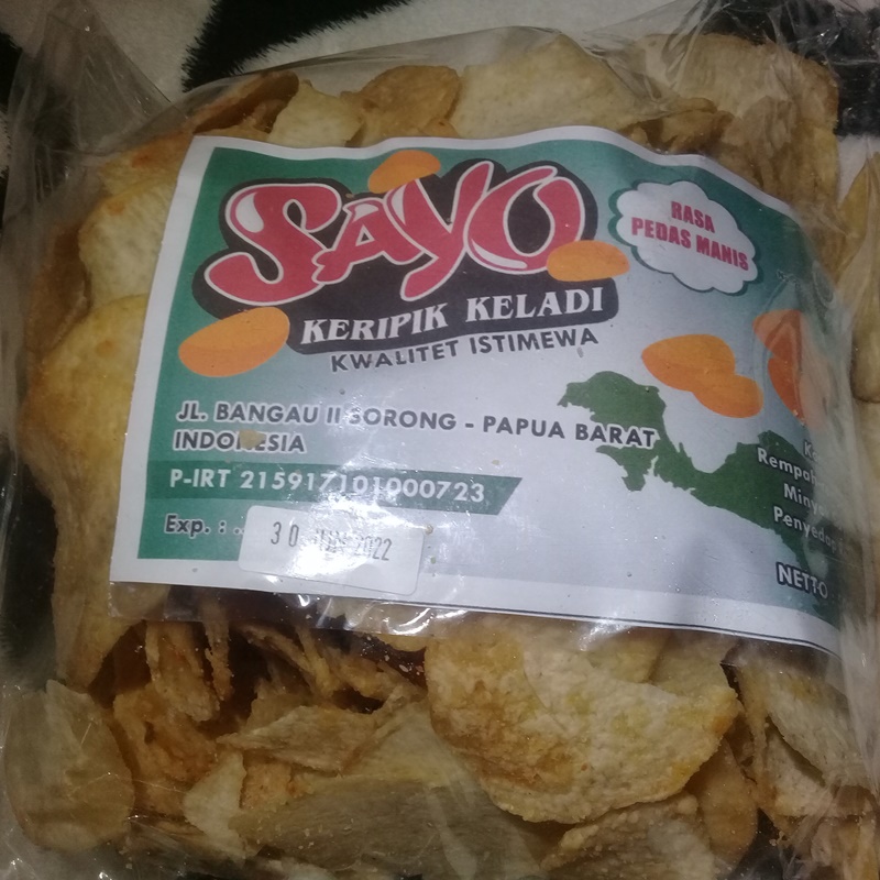 Jual Keripik Keladi Papua Merek Sayo Pedas Manis Varian Lain Oleh Oleh Khas Sorong Free 6685