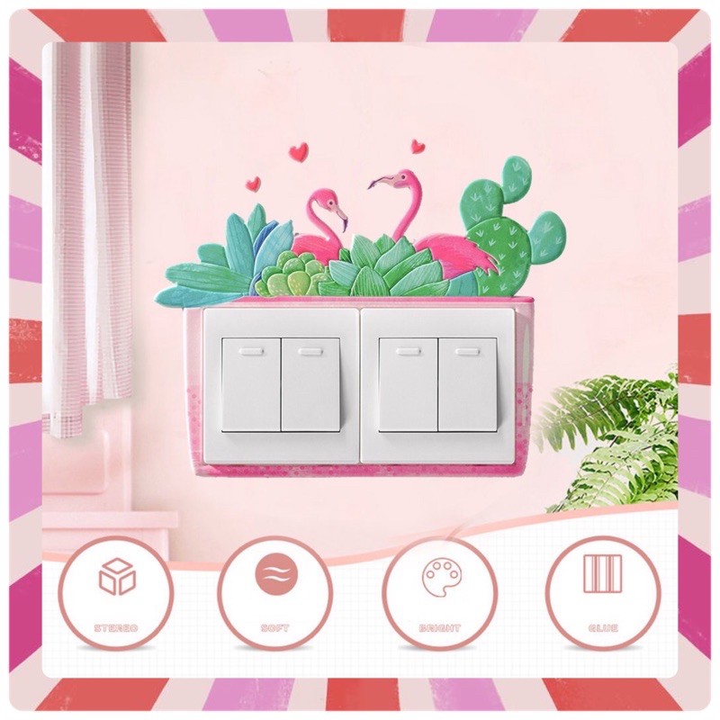 Jual sticker double saklar 3D flaminggo | Shopee Indonesia