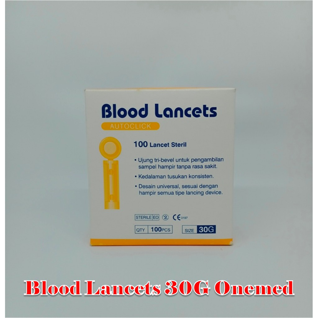 Jual Blood Lancet 30G Onemed Universal Harga Per Box isi 100 pcs Shopee Indonesia