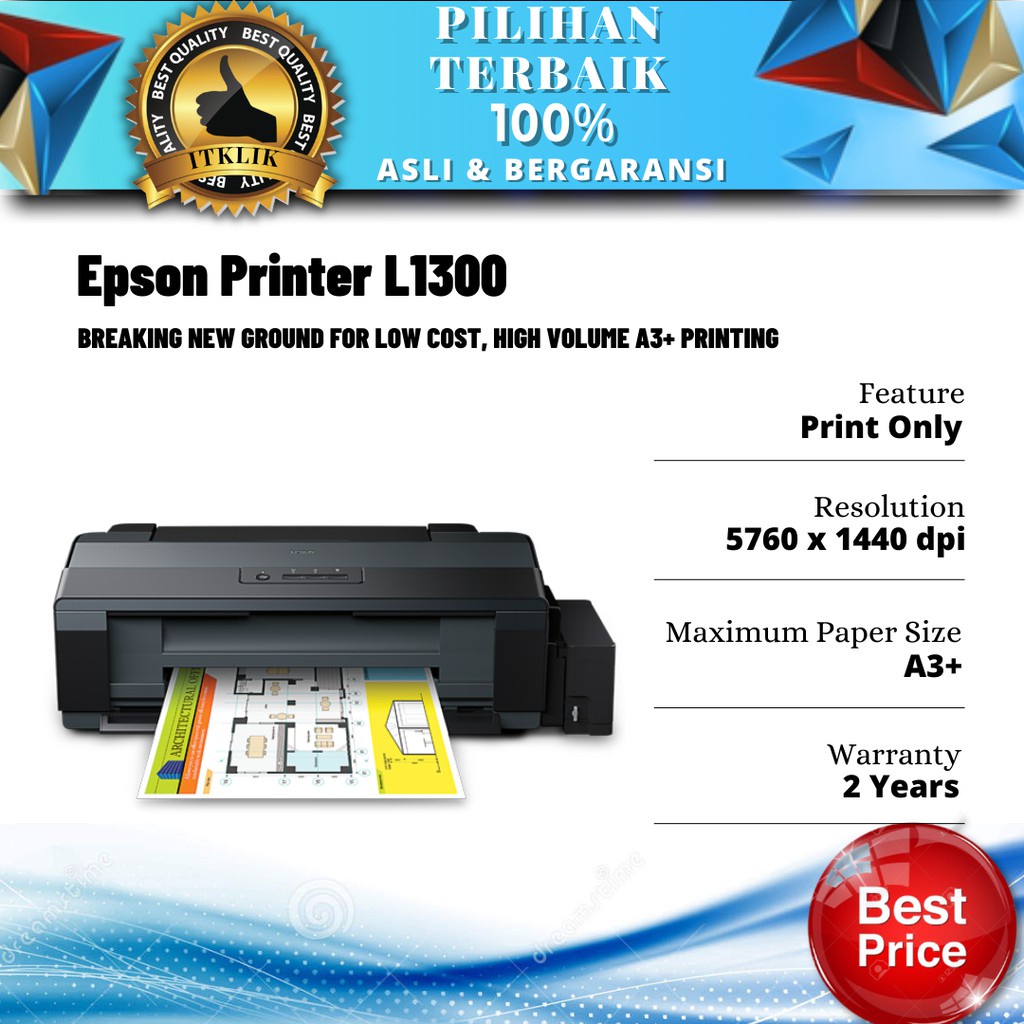 Jual Promo Diskon Spesial Epson Printer L1300 Printer A3 A3 Shopee Indonesia 7671