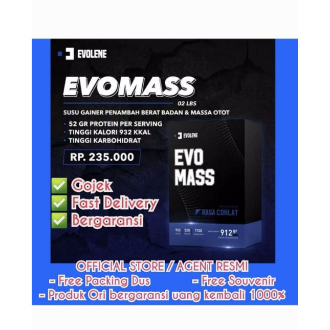 Jual Evomass Evomas Evo Masa Evolene 2lbs Gainer Susu penambah berat ...