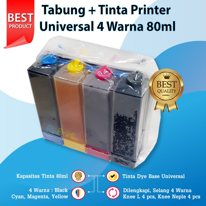 Jual Tabung 4 Warna Tinta Infus 80ml Modif Printer Canon Ip2770 Mg2570s Ip2870s Hp 2135 2335 1044