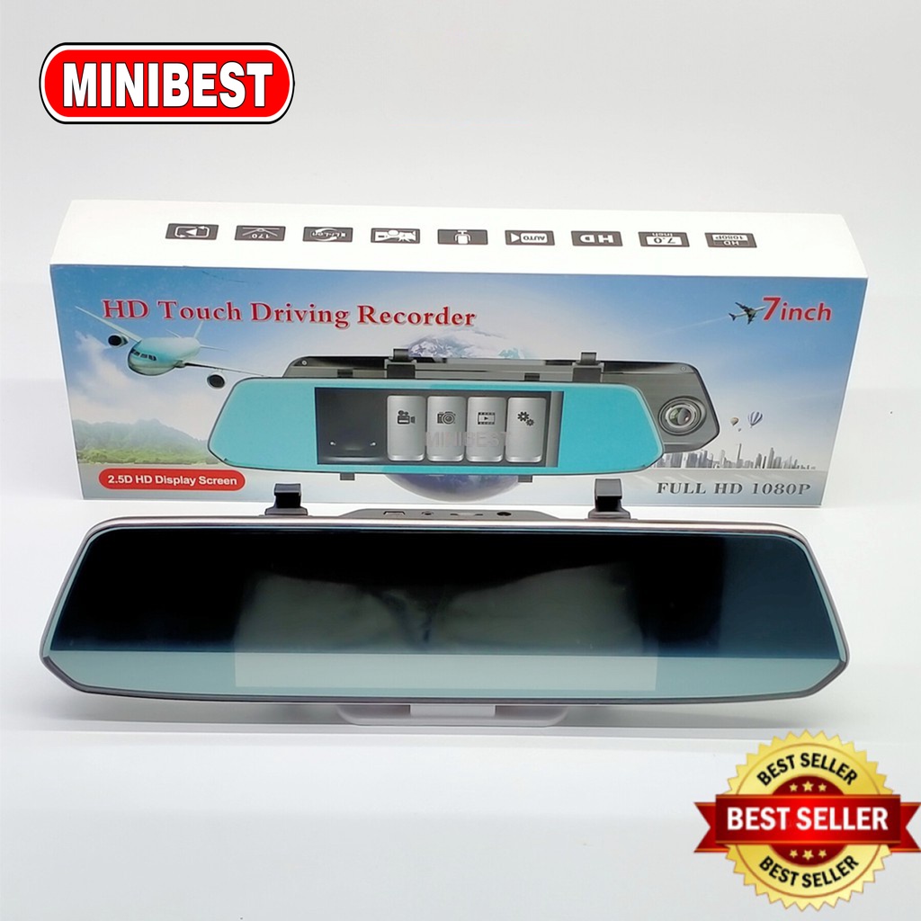 Jual Rearview Mirror Dual Channel Recorder Touch Driving Recorder 5