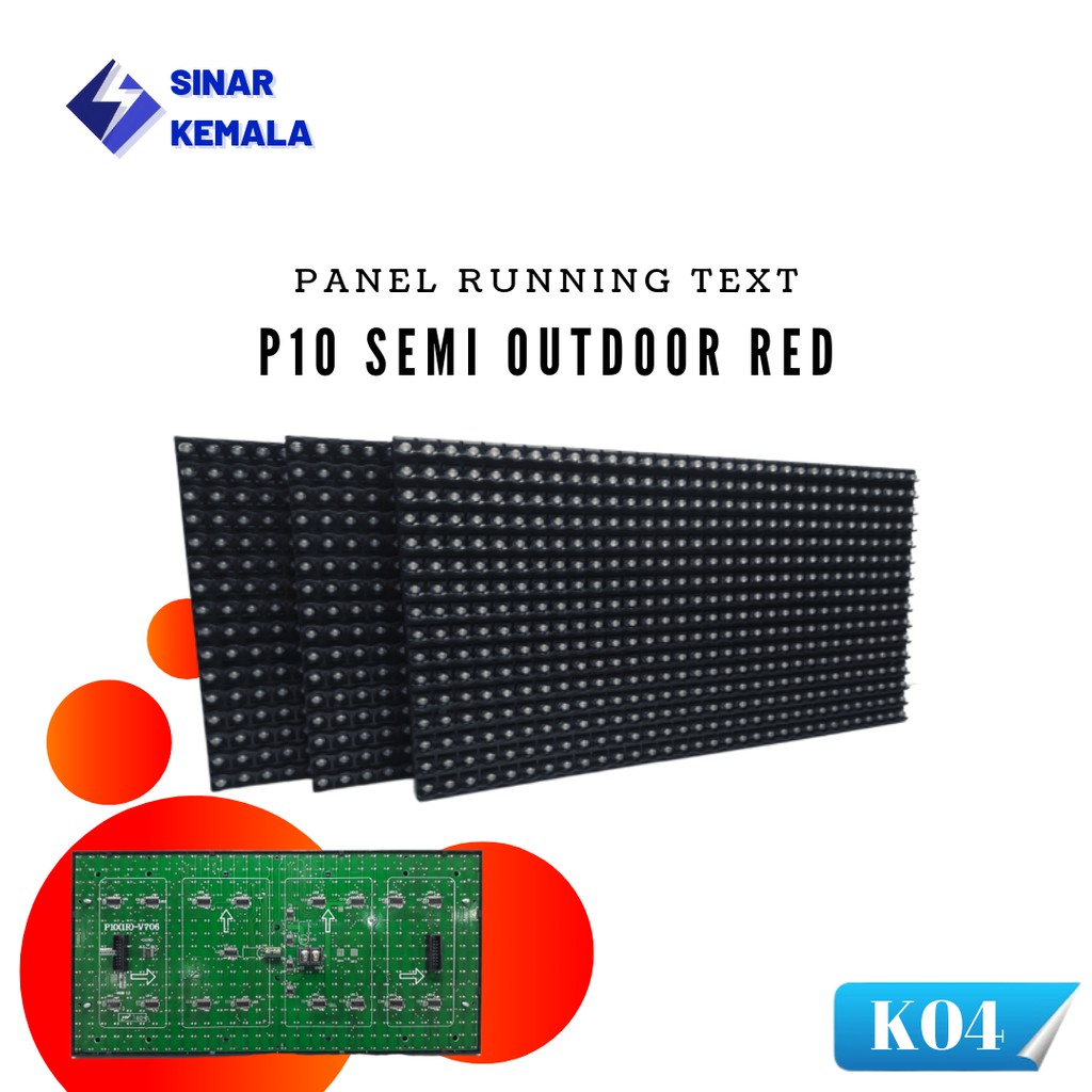 Jual Modul P10 Semi Outdoor SMD HUB-12 32 X 16cm Panel Indoor Running ...