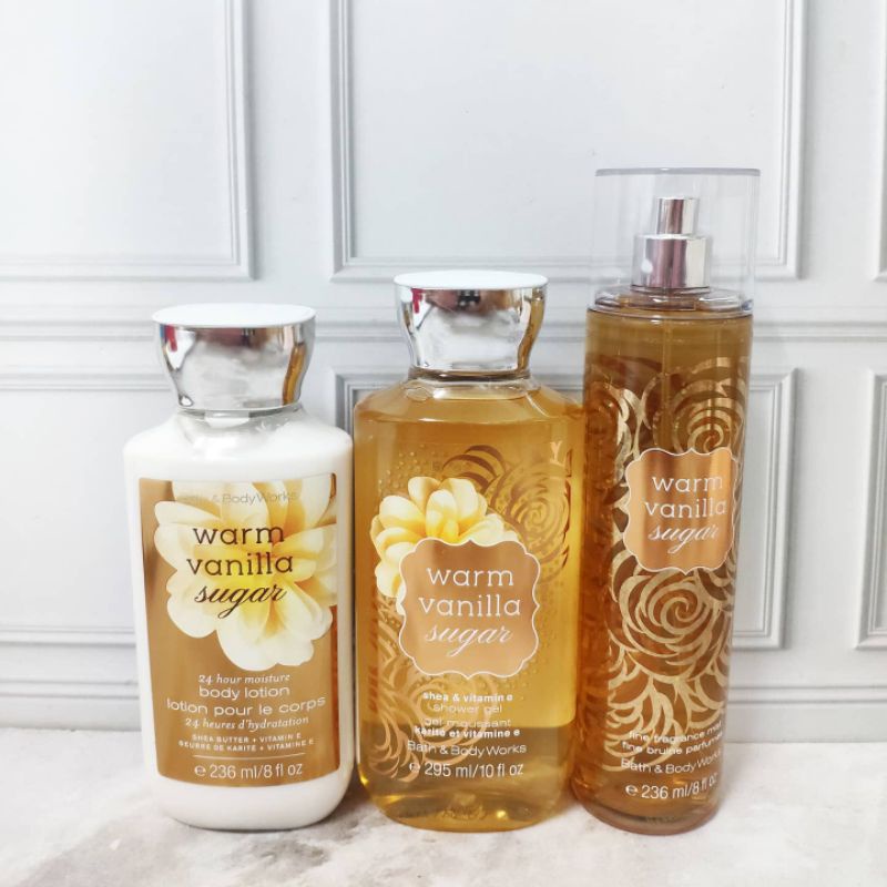 Jual Bath & Body Works Warm Vanilla Sugar Collection (FULL SIZE ...