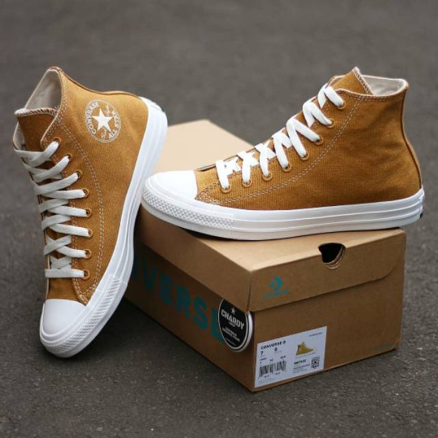 Sepatu Sneakers Pria CONVERSE CT AS High RENEW Cotton Wheat Natural Original 166740C