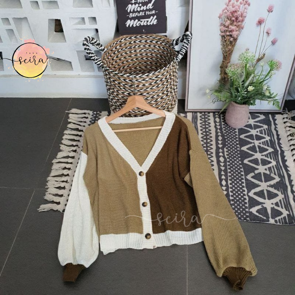 Jual Bisa Cod Helena Cardy Knit Helena Cardigan Combi Olivia Kombinasi Warna Candy Outer