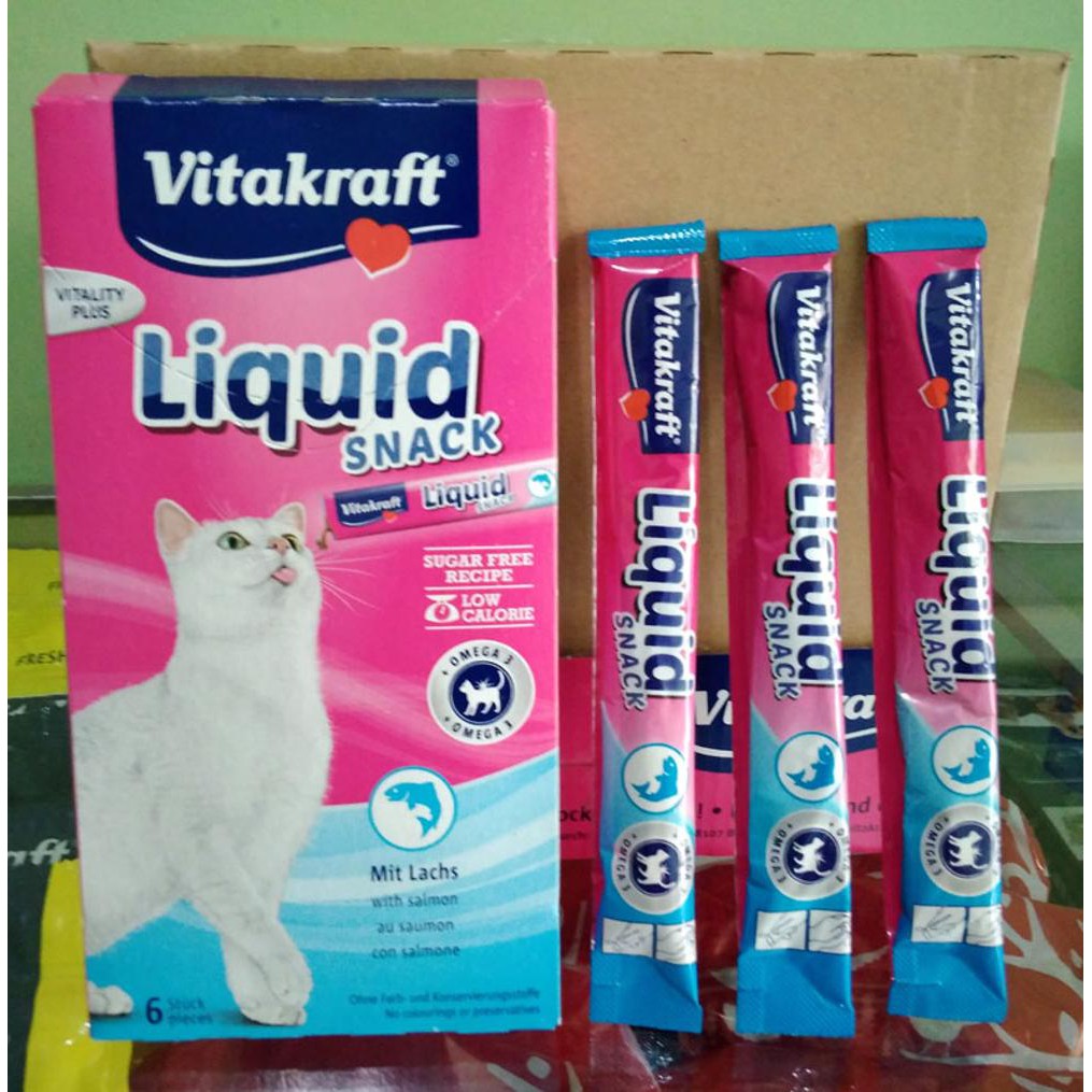 Jual VITAKRAF LIQUID SNACK KUCING RASA SALMON | Shopee Indonesia