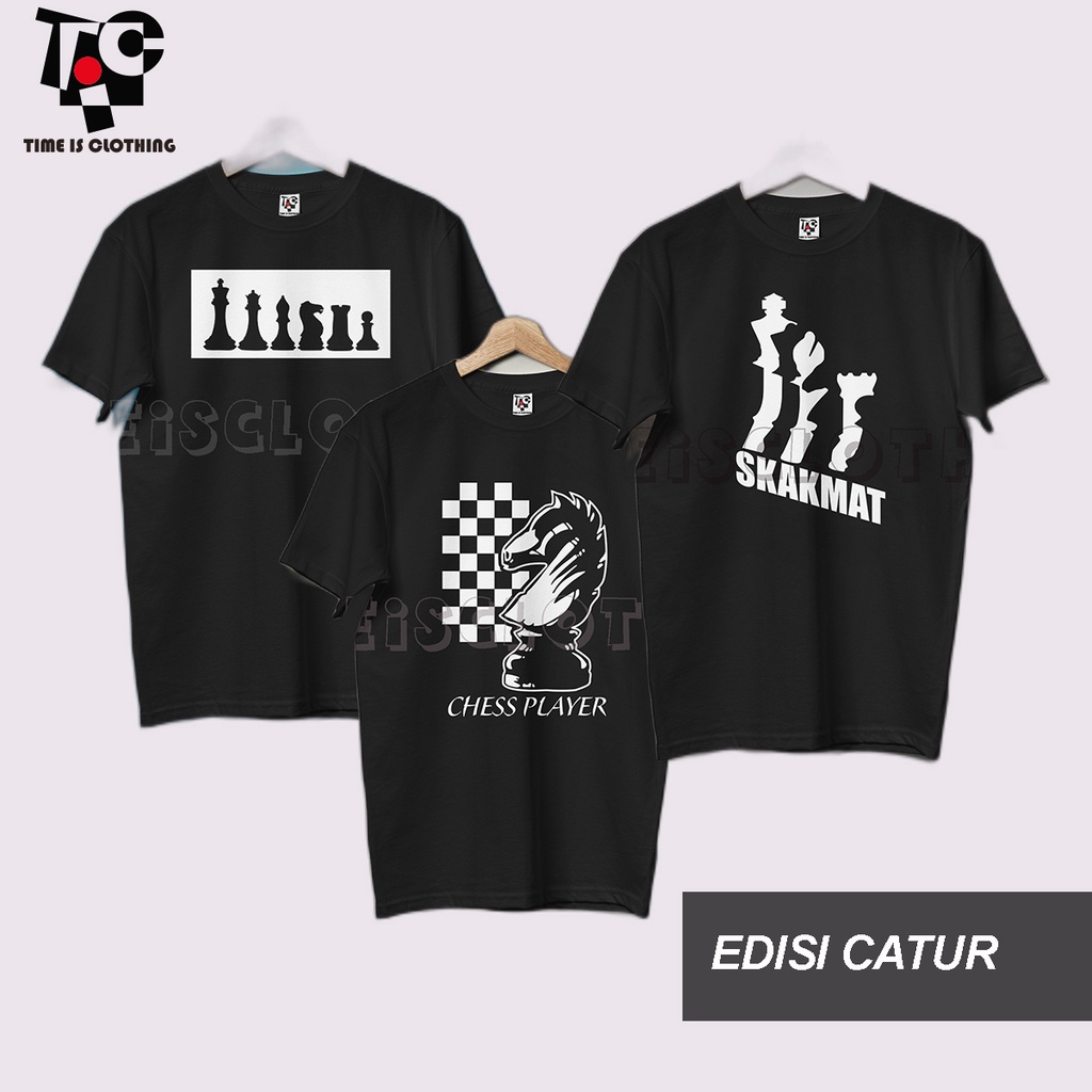 Jual Kaos Baju Obral Combed 30s Distro Catur Chess Polos Custom