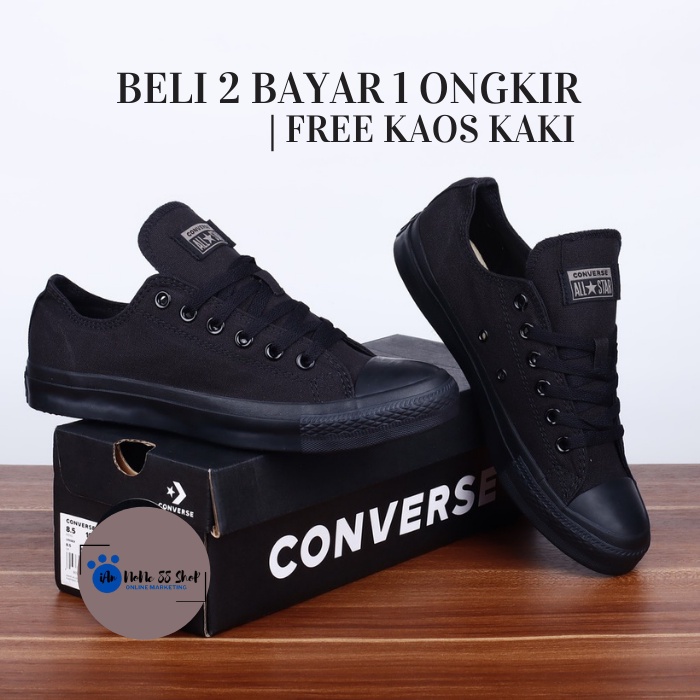 Sepatu all star full hot sale black