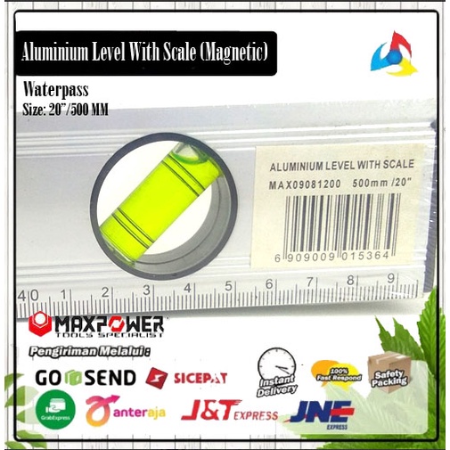 Jual Water Pass Magnet 20 Inch Aluminium Level With Scale Magnet 500 MM ...