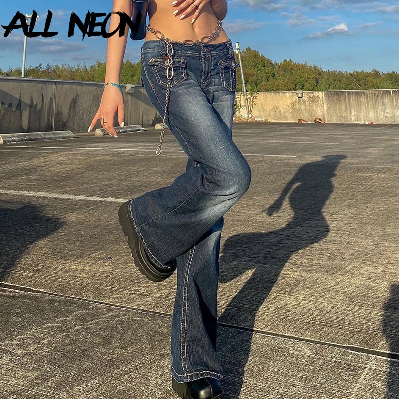 Y2K 00s ブーツカット デニムパンツ 鬼ヒゲ BLUEWAY ブルーウェイ 90s