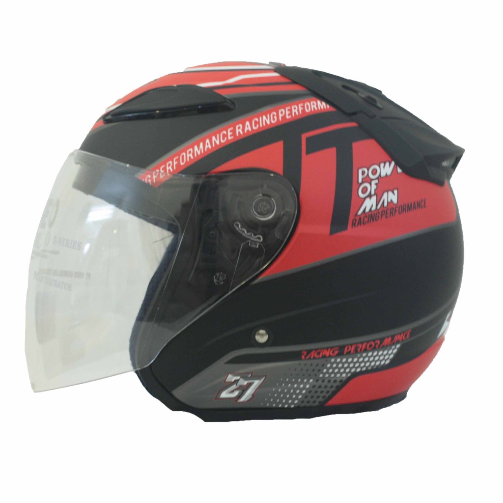 Jual MVSTAR HELM RACING SERIES Z7 POWER OF MAN VISOR OSBE OPTICAL HELM HALF FACE Shopee