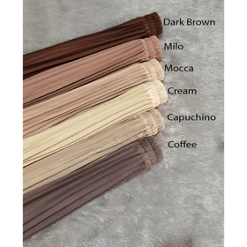Rok Plisket Wanita Selutut Bahan Hyget Lentur