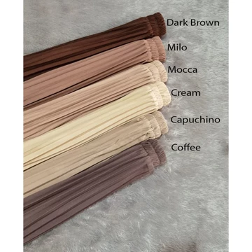 Rok Plisket Wanita Selutut Bahan Hyget Lentur