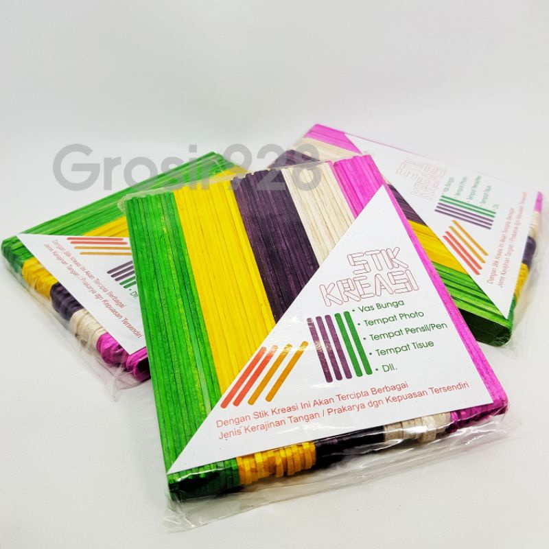 Jual Stick / Stik Kreasi Kayu Es Krim / Ice Cream Warna Warni (isi 50