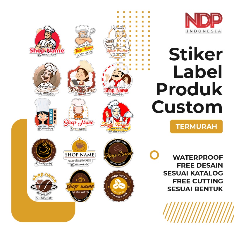 Jual STIKER LABEL PRODUK CUSTOM GRATIS DESAIN | Shopee Indonesia