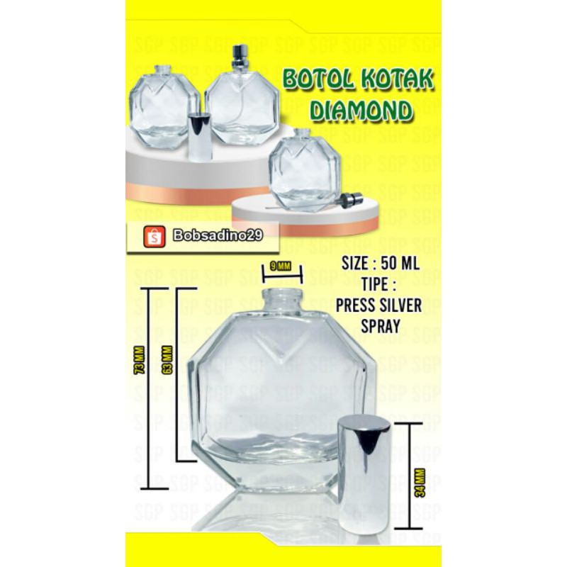 Jual Botol Press 50ml/Reffil parfum/Diamond/Botol MEWAH | Shopee Indonesia