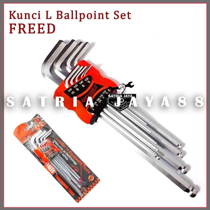 Jual Promo Original Kunci L Set Pcs Hex Key Freed Tool Piece Ball Point Bintang Hexagon