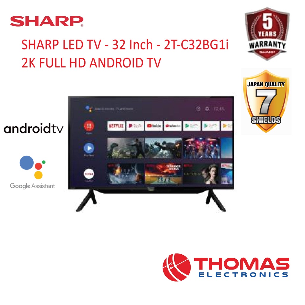 Jual SHARP LED TV 32 Inch 2T C32BG1i 2K FULL HD ANDROID TV GARANSI