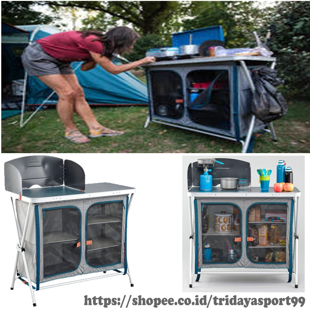 Jual KITCHEN SET LIPAT CAMPING QUECHUA PRODUK IMPORT FOLDING CAMPING