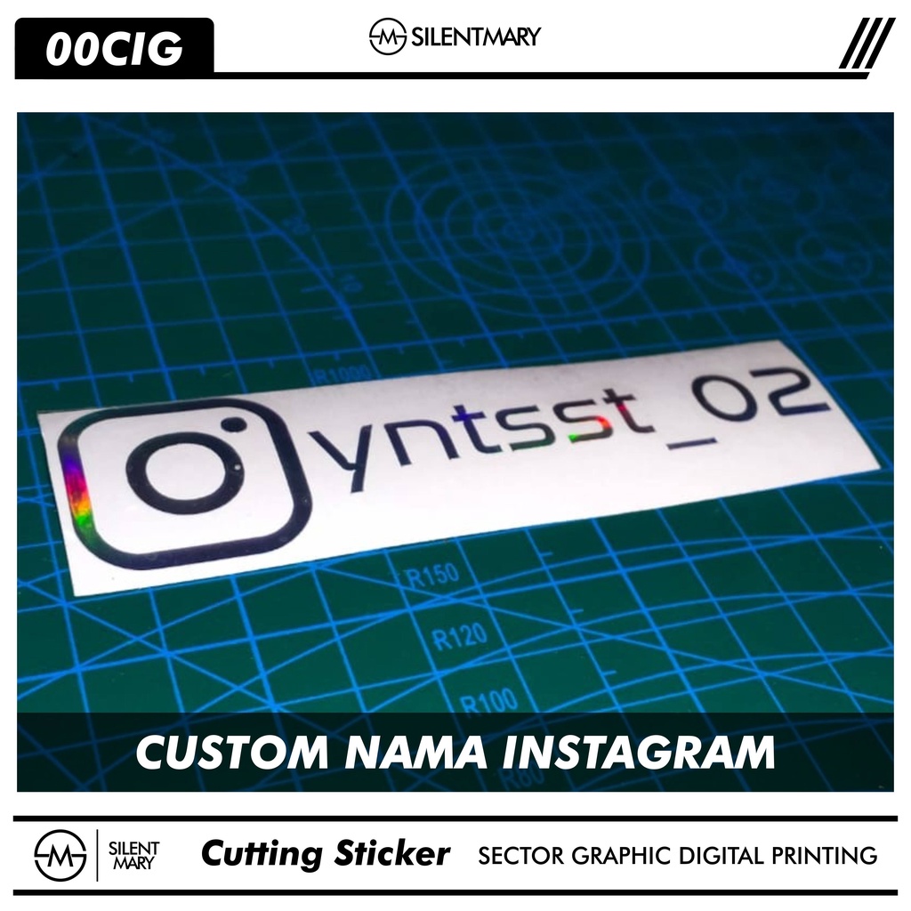 Jual Sticker Cutting Stiker Setiker Cutting Hologram Nama Ig Sosmed Nama Sendiri