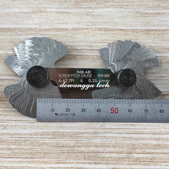 Jual Solar Screw pitch gauge mall drat inchi milli alat ukur test ulir ...