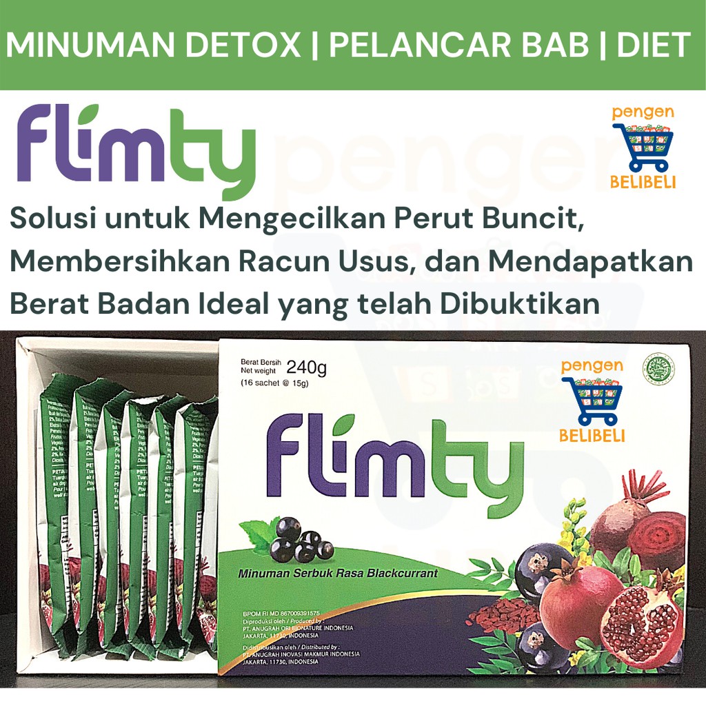 FLIMTY FIBER Rasa Blackcurrant Raspberry Diet Detox Pelancar BAB