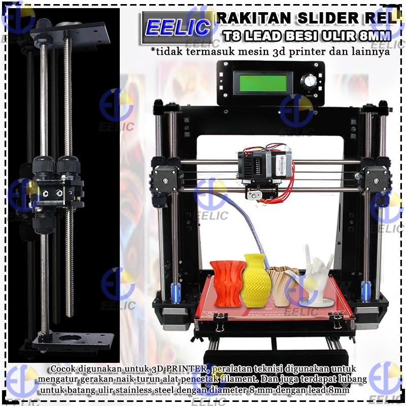 Jual EELIC SLR-25T8L8J300 Rakitan slider rel panjang 440 mm linear ...