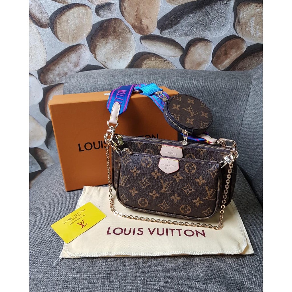 Jual Tas Branded Lv multi pochette semi premium 22 cm green Murah Kwalitas  Tas Import