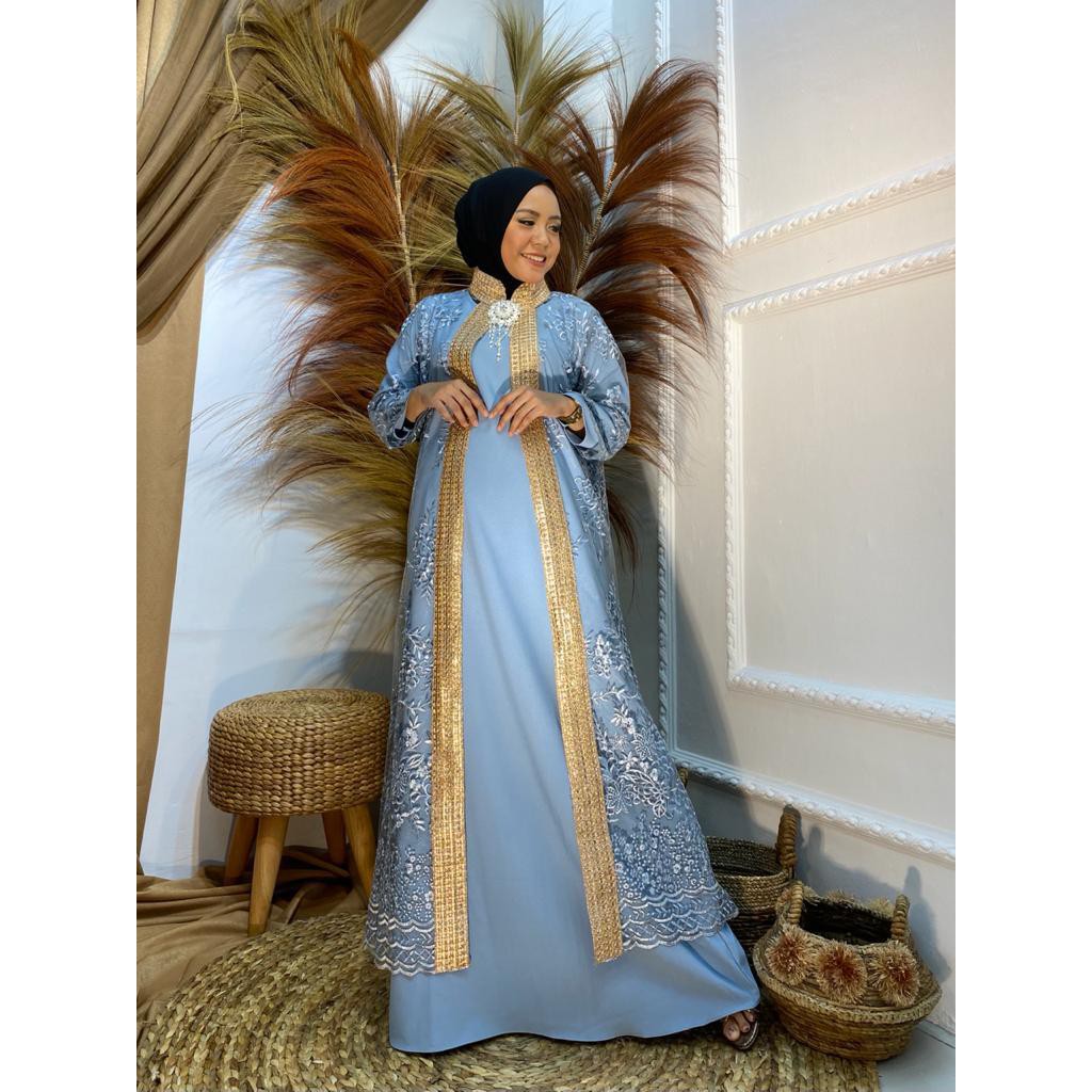 Jual Kombinasi Polos Outer Brokat Gamis Terlengkap & Harga Terbaru ...