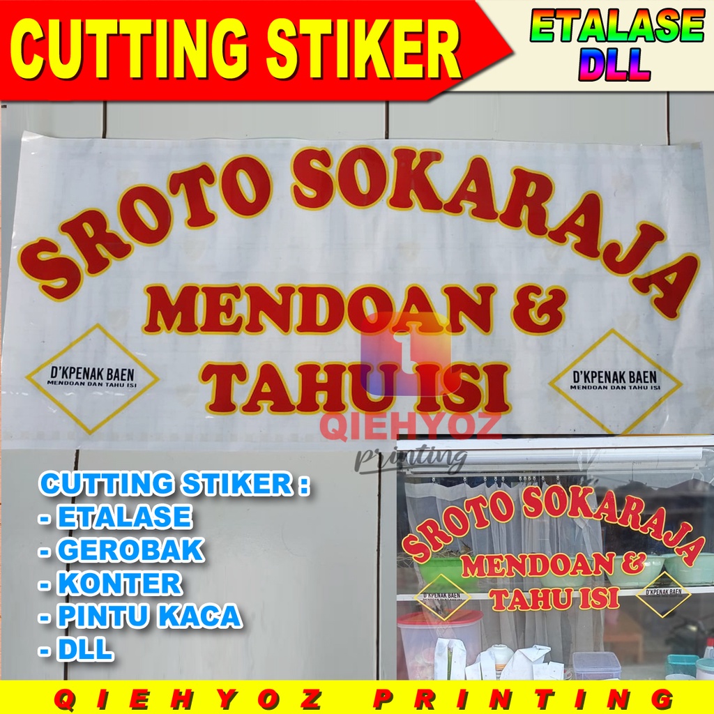 Jual Stiker Etalase Cutting Stiker Gerobak Bakso Somay Pintu Kaca Nasi