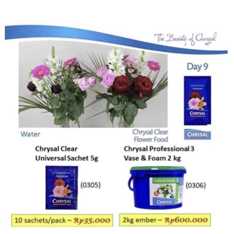 Jual Chrysal Clear 0305 Chrysal Clear Pengawet Bunga Bubuk Vitamin