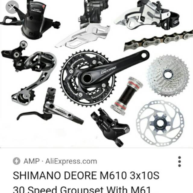 Jual grupset Shimano deore 3x10sped seri m615 RD LOCK OUT groupset ...