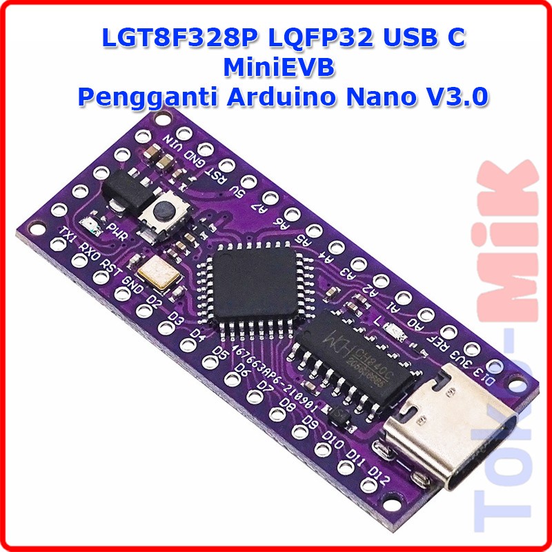Jual LGT8F328P LQFP32 USB C MiniEVB Pengganti Arduino Nano V3.0 ...